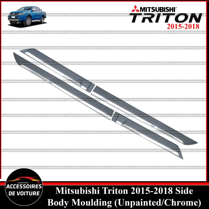 Mitsubishi Triton 20152018 Side Body Moulding (Unpainted/Chrome