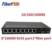 【Factory-direct】 【Hot demand】 10/100/1000M 8 RJ45 UTP และ2 SC ไฟเบอร์พอร์ตไฟเบอร์ออปติก Media Converter Gigabit Ethernet Switch