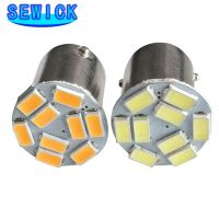 S25 LED อัตโนมัติ50ชิ้น P21W BA15S 1156 9 SMD 5630 1157 BAY15D สัญญาณเลี้ยวโคมไฟหลอดไฟสำรองที่จอดรถสีขาวสีแดงสีน้ำเงินเหลือง DC 12V