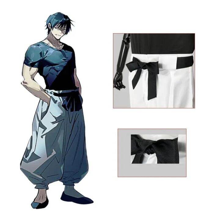 anime-jujutsu-kaisen-fushiguro-toji-cosplay-costume-adult-unisex-short-sleeve-top-pants-suit-halloween-uniform-party