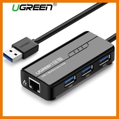 HOT!!ลดราคา UGREEN(20265) USB 3.0 Gigabit Ethernet Lan RJ45 Network Adapter to 1000Mbps+3 Ports Hub ##ที่ชาร์จ แท็บเล็ต ไร้สาย เสียง หูฟัง เคส Airpodss ลำโพง Wireless Bluetooth โทรศัพท์ USB ปลั๊ก เมาท์ HDMI สายคอมพิวเตอร์