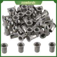 ZOWBRSH 50 Pcs M6 หมุดย้ำถั่ว ผิวเรียบเนียน 304สแตนเลสสตีล สกรูหัวแบน ทนทานต่อการใช้งาน ฝาครอบสลักเกลียว เฟอร์นิเจอร์รถยนต์ยานยนต์