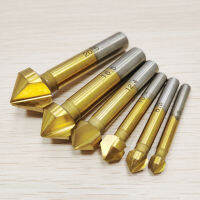 HSS 3ขลุ่ย90องศา Chamfering Cutter End Mill เครื่องมือ Titanium Countersink เจาะชุดบิต14 "13" 25 "12" 58 "45"