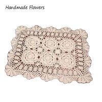 Popular handmade flower cotton table place mat cloth pad crochet placemat Cup tea coffee coaster doily Kitchen Christmas decor