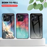 เคสโทรศัพท์สำหรับ C53 Realme/Narzo N53กรอบ TPU นุ่มดาวบนท้องฟ้าทาสีกระจกเทมเปอร์ฝาหลังป้องกันเลนส์กล้องป้องกันการตก