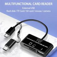 3 In1 Micro USB Type-C OTG Universal Expansion Card Reader Multi-function Card Reader TF/SD/U Disk/mobile Phone Camera Adapter