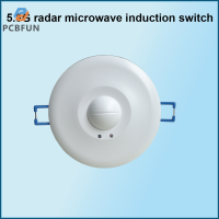 pcbfun เซนเซอร์ที่ตรวจกับการเคลื่อนไหว5.8GHz สวิตช์ไฟเรดาร์ไมโครเวฟฝังแบบปรับได้สำหรับเซ็นเซอร์ทางเดิน