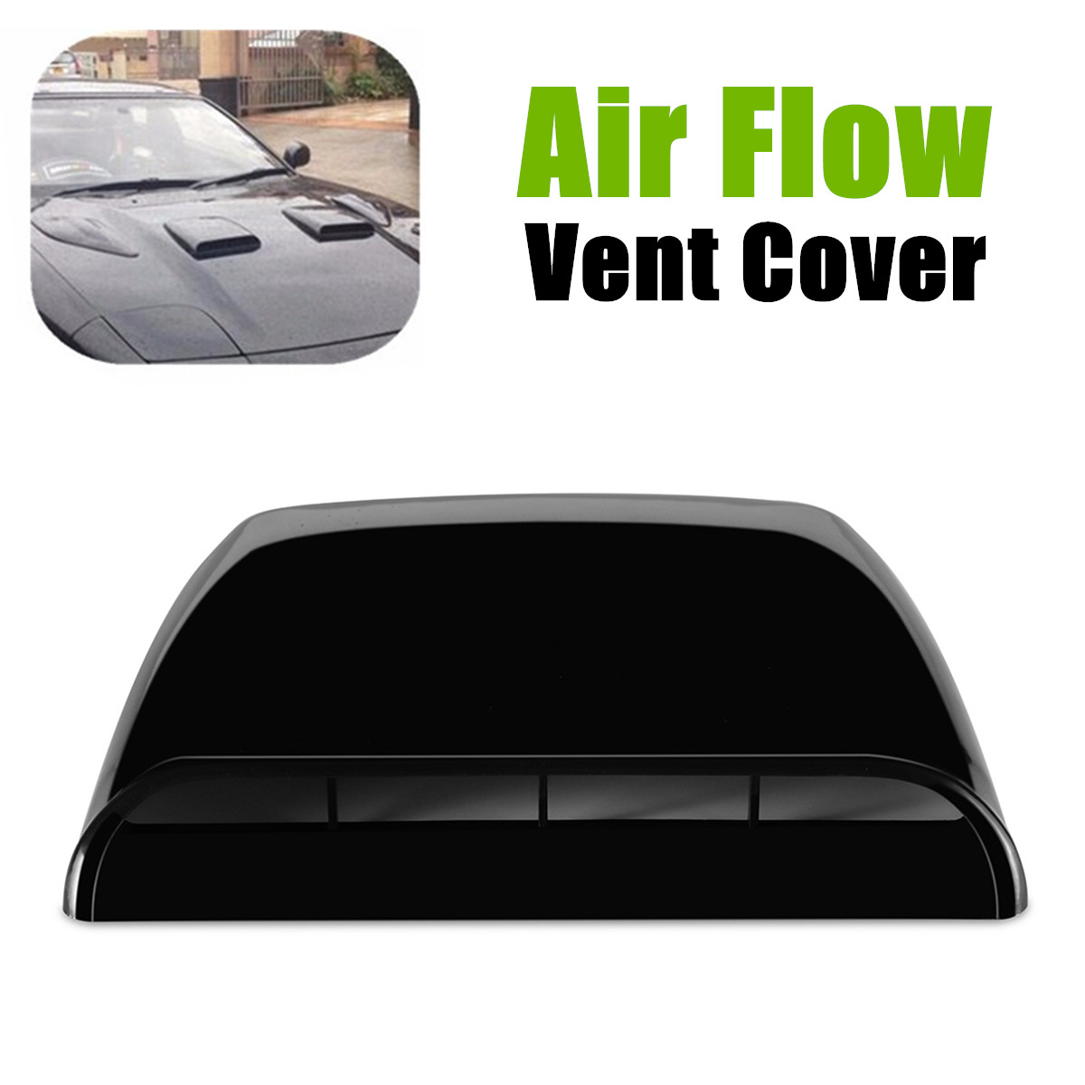 RICKYZHU Car Front Bonnet Decorative 3D Simulation Air Flow Intake Scoop Vent Cover Newly 