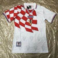 Croatia เสื้อ1998ทีมชาติฟุตบอลโลกชุดฟุตบอลชุดแฟนแขนสั้นสำหรับผู้ใหญ่ชาย