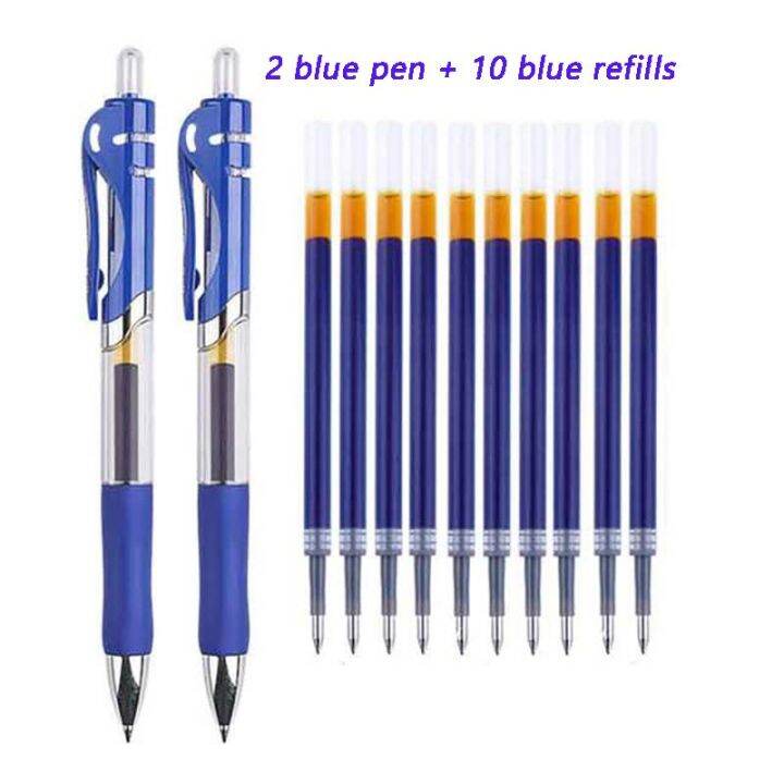 12pcs-set-retractable-ballpoint-pen-large-capacity-0-5mm-gel-pens-black-red-blue-replaceable-refill-school-stationery-supplies-pens