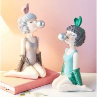 Art Resin Girl Staue Home Decor Crafts Sculpture Office Bookshelf Desktop 【AUG】