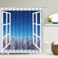 3D printed Winter snow scenery Bathroom Shower Curtain Waterproof Polyester Home Decor With Hook Shower Curtain 180*200cm