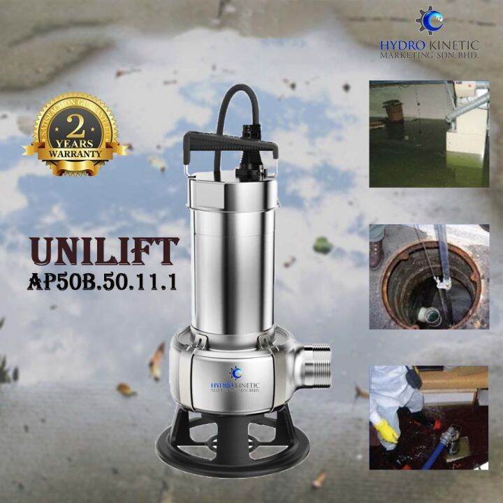 UNILIFT AP50B.50.11.1 Manual Stainless Steel Waste Water Pump 800 Watt