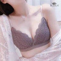 ECMLN สไตล์เกาหลี Deep V ลูกไม้ Bra สำหรับผู้หญิงเซ็กซี่ฤดูร้อนบางถ้วย Foral Bandeau Bra ชุดชั้นในสาวบราเซียน่ารัก