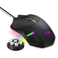 Redragon M601 RGB Gaming Mouse Wired 7 Button Programmable Mouse Macro Recording Weight Tuning Set 7200 DPI for Windows PC