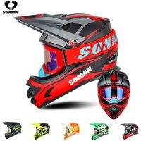 Soman Man Motocross Motorcycle Helmet With Goggle Cascos Para Moto Off Road Racing ATV Downhill Dirt Bike MTB Motorbike Helmets