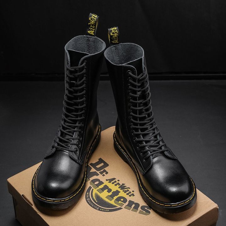 พร้อมสต็อกดร-martens-นิวอิงแลนด์14หลุมคลาสสิกมาร์ตินรองเท้าหนังสูงด้านบนรองเท้ากลางแจ้งรองเท้าทหารรองเท้ารถจักรยานยนต์-myou