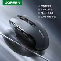 【Free AA Battery】UGREEN เมาส์ไร้สาย 2.4G Wireless Silent Mouse 4000DPI for MacBook Tablet Laptop Computer Desktop PC Model: 15063