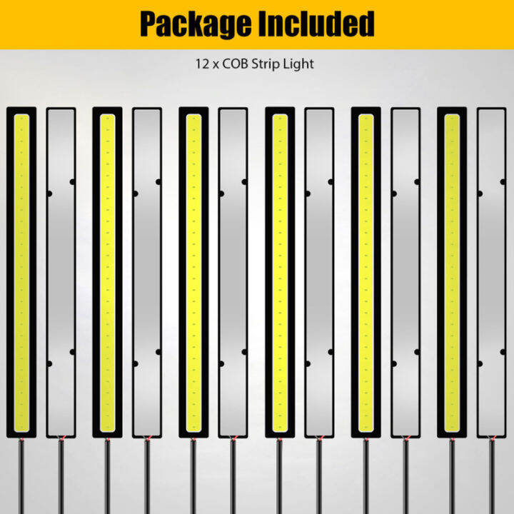 12ชิ้นซัง12โวลต์ไฟแถบไฟ-led-drl-กลางวันไฟเดย์ไลท์17เซนติเมตรภายในภายนอกชิ้นส่วนทดแทนแสง