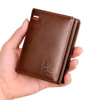 PU Leather Wallets For Men Card Holder Zipper Wallet RFID Blocking Credit ID Card Badge Holder Cover Man Coin Purse