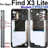 For OPPO Find X3 Lite CPH2145 Middle Housing Frame Cover Bezel Plate with Side Buttons Replacement