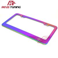 1PC US USA CA Stainless Steel RainbowBlue Color Car License Plate Frame Holder For America Canada Car Truck Vehicles