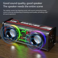 ลำโพงเมชา V8/K07ลำโพงบลูทูธเพลง5.0ไร้สายซับวูฟเฟอร์ TWS RGB แบบพกพาลำโพงปาร์ตี้ขนาดเล็ก