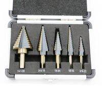 New Arrival High Quality 5pcs/Set HSS COBALT MULTIPLE HOLE 50 Sizes STEP DRILL BIT SET w Aluminum Case