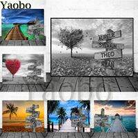 bjh❂  Wall Name Painting and Road Sign Embroidery Couple for Anniversary