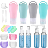 21ชิ้นเซ็ต Protable Travel Emulsion Toner เครื่องจ่ายตัวอย่าง Fine Mist Spray Bottle Empty Cosmetic Plastic Refillable Containers