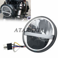 รอบ LED ไฟหน้ารถจักรยานยนต์7นิ้วไฟต่ำสูง Led ไฟหน้าไฟหน้าสำหรับ Harley Yamaha V-Star 650 1100 Road Star