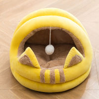 Cat Litter Hair Semi-enclosed Cat and Dog Litter Comfortable Plus Velvet Litter Autumn and Winter Plush Warm Cat House