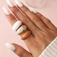 3pcs/lot Korea Acrylic Resin Rings Set Aestethic Fashion Jewelry Gifts Temperament Fidget Ring for Women Anillos Mujer