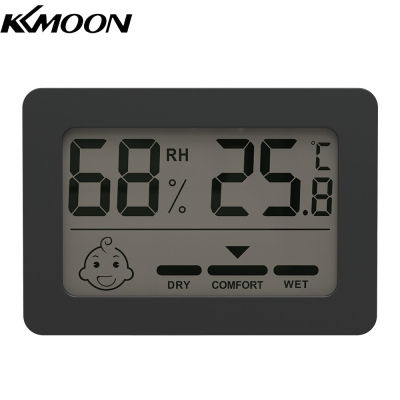 KKmoon จอภาพแสดง Pengukur Kelembaban อุณหภูมิที่แม่นยำสำหรับบ้านเครื่องวัดอุณหภูมิภายในเครื่องวัดความชื้นของอากาศดิจิตอลพร้อม °C แสดง Comfort/°F ยืนสวิตชิ่งสำหรับสำนักงานบ้านห้องเด็กเรือนกระจก