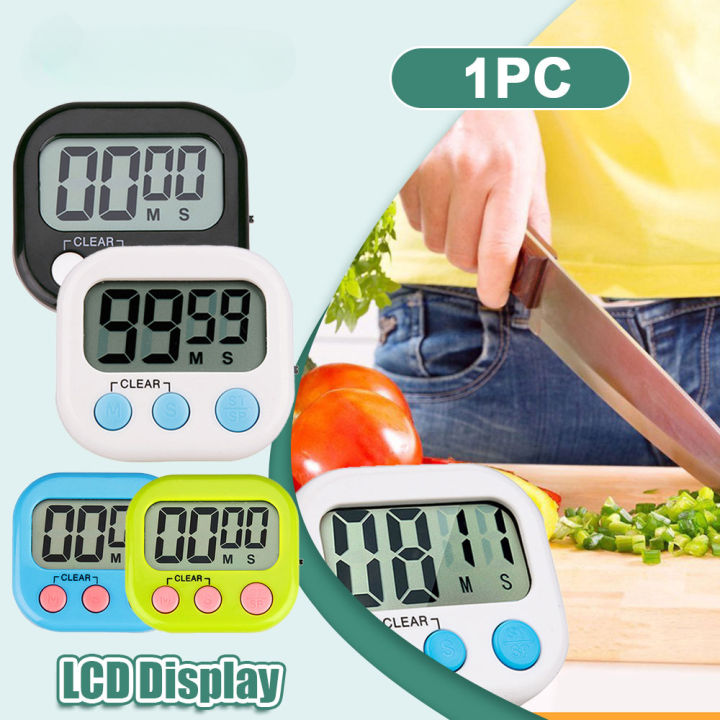 Kitchen Timer Digital Cooking Timer Magnetic Timers For Cooking Large Lcd  Screen Loud Alarm Retractable Stand And Hook And Magnetic Backing  (green)1pc