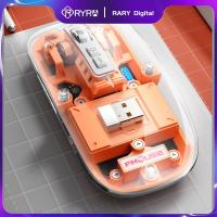 RYRA Magnetic Transparent Mouse Three Mode Connection 2.4GHz Bluetooth Wireless Mouse Mute Click 2400DPI Adjustable Gaming Mouse Basic Mice