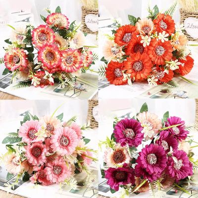 【CC】 1 bunch of artificial Gerbera silk flower daisy sunflower home garden party wedding decoration