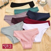 《Be love shop》3Pcs/set Women  39;s Cotton Panties S-XL Trendy Waffle Style Underwear Female Soft Briefs Women  39;s Comfortable Underpants Lingerie