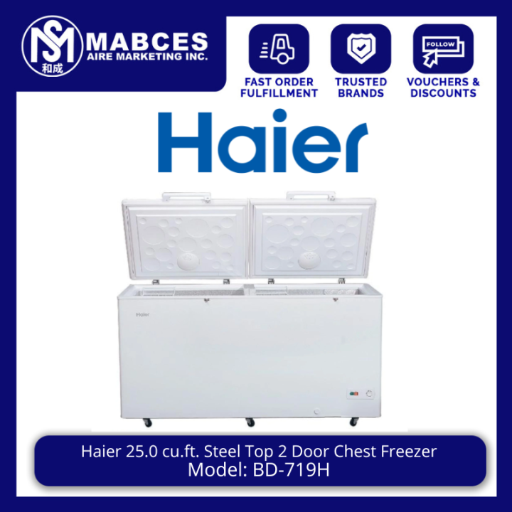 Haier 25.0 cu.ft. Steel Top 2 Door Chest Freezer BD719H Lazada PH