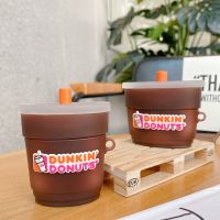 Dunkin เคสกาแฟทรงโดนัทแบรนด์3D สำหรับ Airpods 1 2 Pro ซิลิโคนนิ่มกล่องชาร์จเคสป้องกันหูฟังบลูทูธไร้สาย