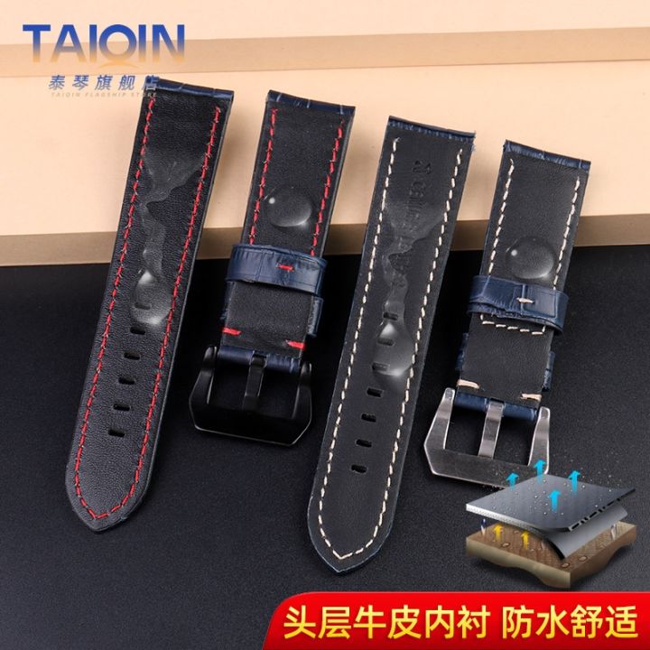 suitable-for-panerai-panerai-watch-strap-genuine-leather-male-pam688-441-blue-watch-with-accessories-24-26mm