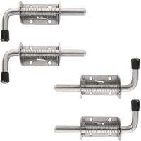 4 Pack 5 Inch Spring Loaded Latch Pin 304 Stainless Steel Barrel Bolt Thickened 2mm Door Lock, Brushed Finished