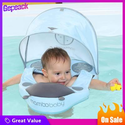 Gepeack ของเล่นห่วงว่ายน้ำเอวสีทึบ,พร้อมที่ทารกลอยหลังคาสำหรับเด็กทารกเด็กผู้ชายเด็กทารก