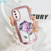 เคส ZeroQiQi สำหรับ Vivo Y12 Vivo Y12A Vivo Y12S Vivo T1X เคสโทรศัพท์ดอกไม้สีม่วงเคสโทรศัพท์มีลายกุหลาบเคสโทรศัพท์ขอบหยักซิลิโคนเคลือบเคสโทรศัพท์ตัวป้องกันเคสกล้องแบบเต็มรูปแบบ