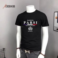 AIRBOOB เสื้อยืดแขนสั้นสำหรับผู้ชายในช่วงฤดูร้อนเสื้อผ้าครึ่งแขนทรงหลวมขนาดใหญ่ตามเทรนด์เสื้อยืดพิมพ์ลาย