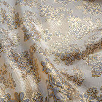 Broze ด้ายโลหะทองดอกกุหลาบผ้า Jacquard ผ้าสำหรับการทำชุดกว้าง145ซม. ขายโดยเมตร