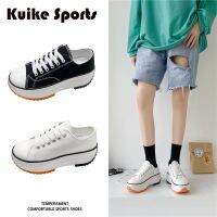 ☭Kuike Sports รองเท้า รองเท้าผ้าใบ พื้นหนา รองเท้าผ้าใบวินเทจ รองเท้าแฟชั่นผู้หญิง SF3721