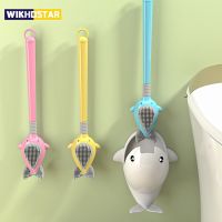 WIKHOSTAR Whale Cartoon Toilet Leak Proof with Base Silicone Wc Flat Soft Bristles