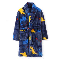 Kids Bath Robe Cartoon Winter Sleepwear Boys And Girls Nightgown Flannel Warm Homewear Bathrobe 4-18Y Children Pajamas