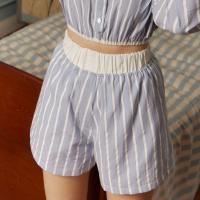 lookbooklookbook berlin shorts blue stripe กางเกงขาสั้น สีฟ้า ลายทาง